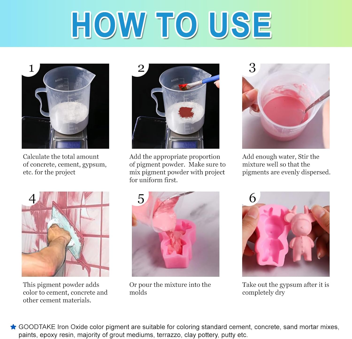 DIY Concrete Color Pigment Set - 2 Colors, 4 oz Bottles - Ideal for Paving, Mold, Mortar & Grout