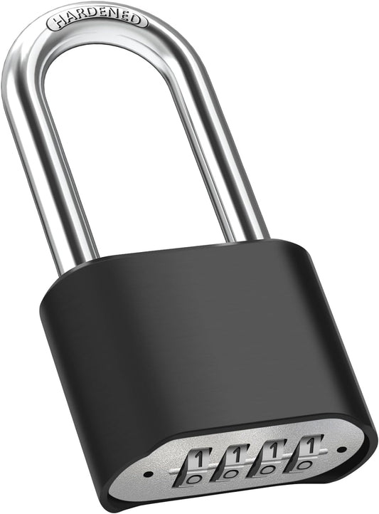 Diyife 2.5in Long Shackle Combination Lock with Hidden Password Design - Resettable High Security Padlock for Outdoor Use at Home, School, Garage, Gate, Garden - WildKart