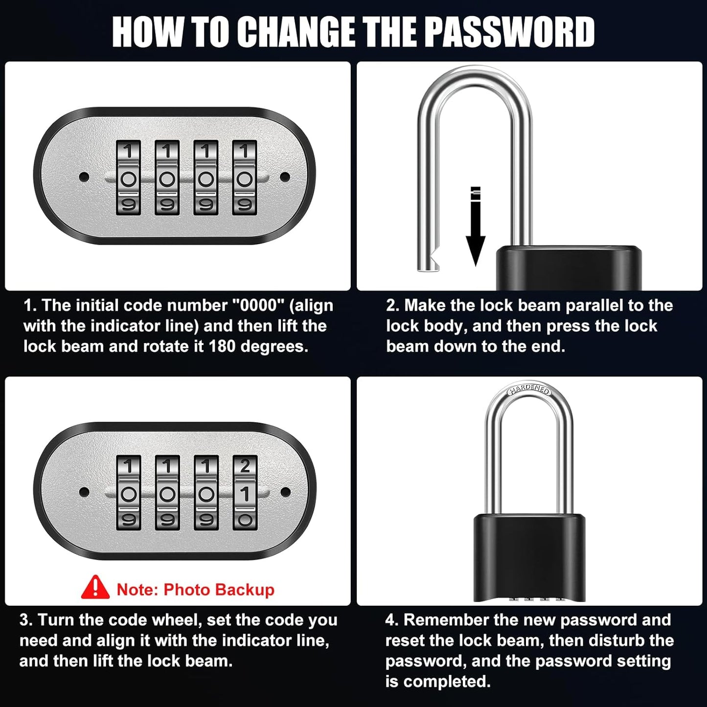 Diyife 2.5in Long Shackle Combination Lock with Hidden Password Design - Resettable High Security Padlock for Outdoor Use at Home, School, Garage, Gate, Garden - WildKart