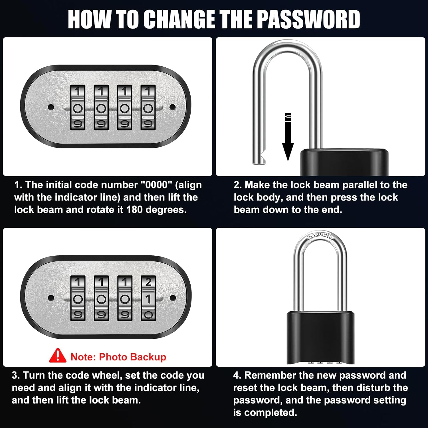 Diyife 2.5in Long Shackle Combination Lock with Hidden Password Design - Resettable High Security Padlock for Outdoor Use at Home, School, Garage, Gate, Garden - WildKart