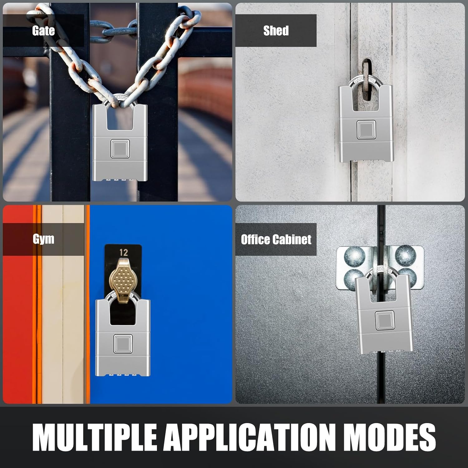 Diyife Heavy Duty Combination Padlock for High Security - Large Outdoor Lock with Hidden Password Design - Ideal for Locker, Home, School, Garage, Gate - One-Touch Unlocking - Silver - WildKart