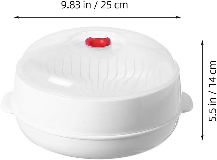 DOITOOL Food Steamer with Lid - Microwave Heating Steamer for Rice, Fish, Meat, Dumplings, and Dim Sum