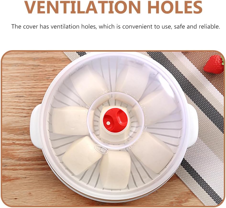 DOITOOL Food Steamer with Lid - Microwave Heating Steamer for Rice, Fish, Meat, Dumplings, and Dim Sum