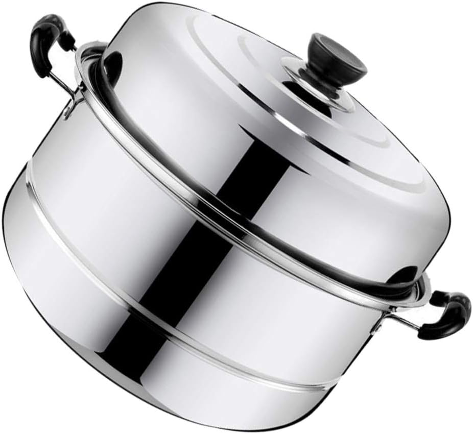 DOITOOL Stainless Steel Steamer Pot Large 2-Layer Stockpot for Kitchen Hot Pot Cooking and Food Steaming