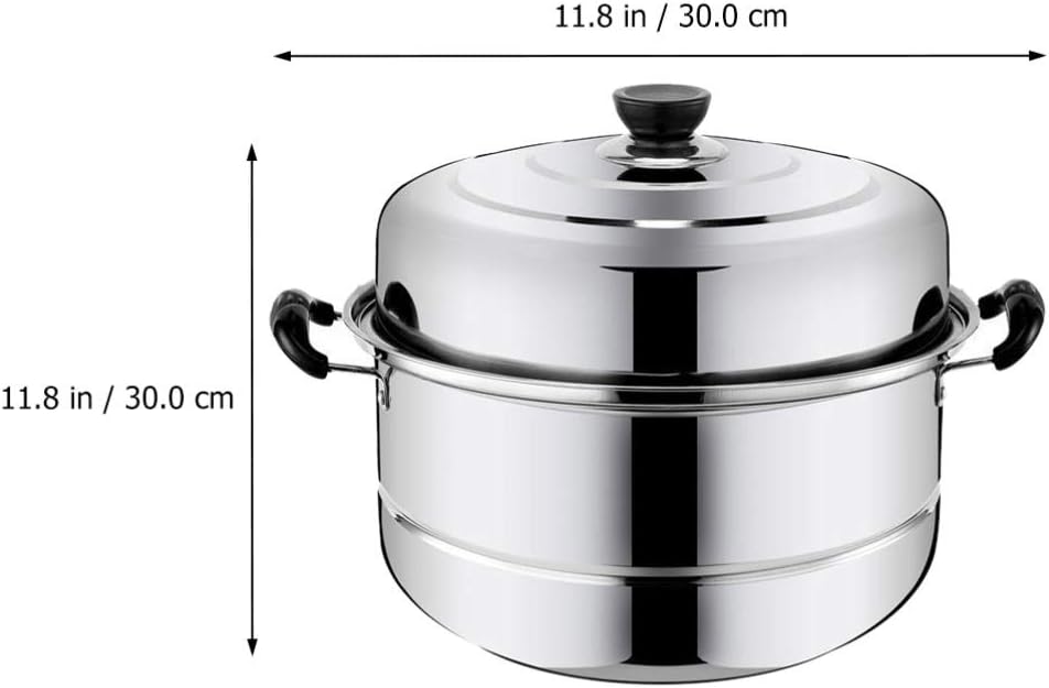 DOITOOL Stainless Steel Steamer Pot Large 2-Layer Stockpot for Kitchen Hot Pot Cooking and Food Steaming