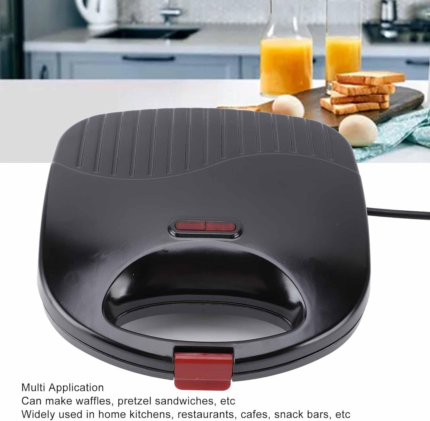Double Sided Non Stick Waffle Maker for Homemade Snacks - 750W Electric Grill Plate Maker for Restaurants, Cafes, and Bars