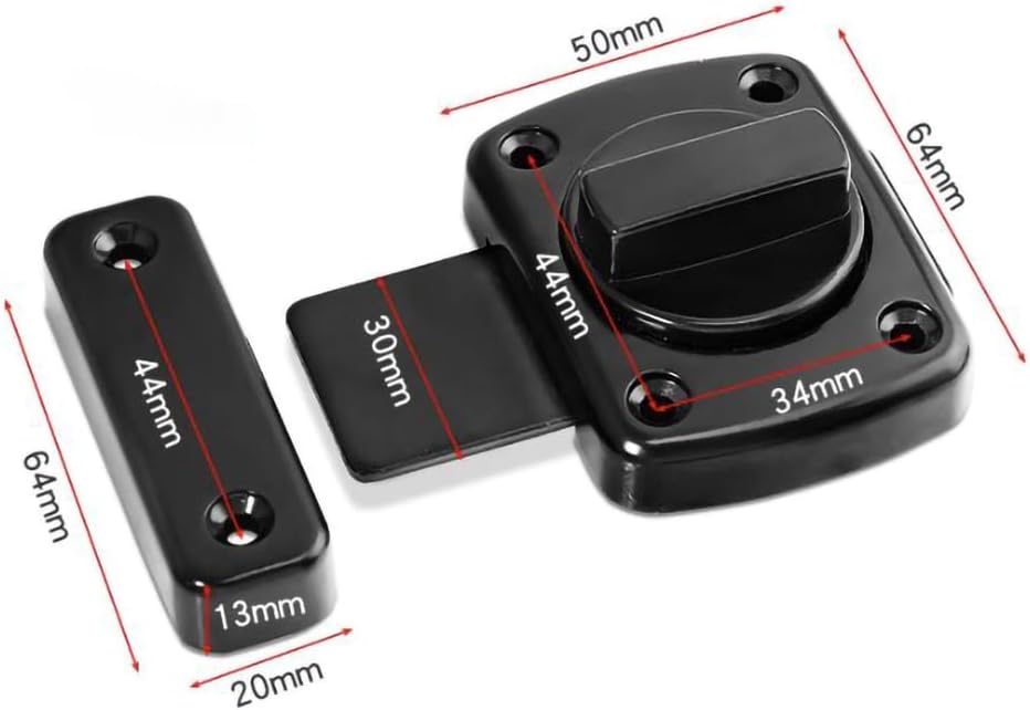 Double-Sided Rotating Door Lock Sliding Bolt Lock for MINMHDONGX MINMHDONG Door - Black Hardware