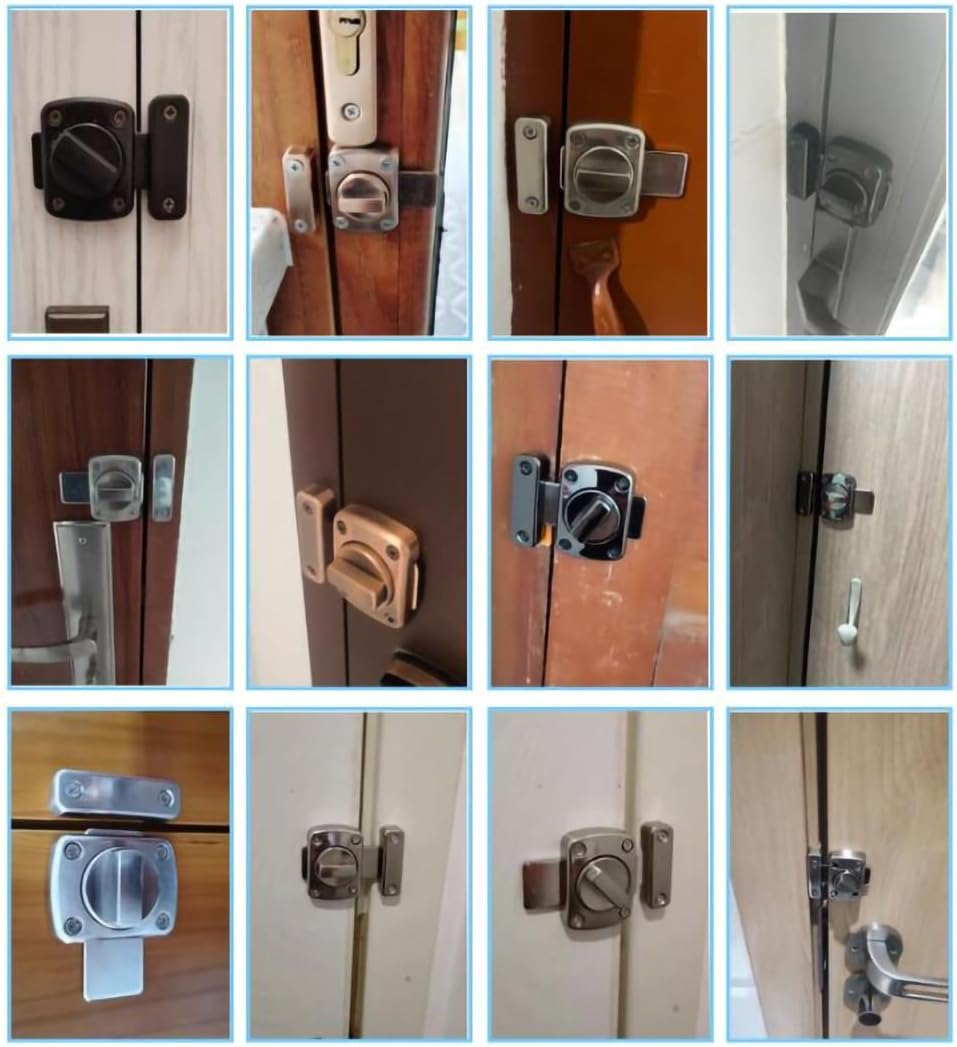 Double-Sided Rotating Door Lock Sliding Bolt Lock for MINMHDONGX MINMHDONG Door - Black Hardware