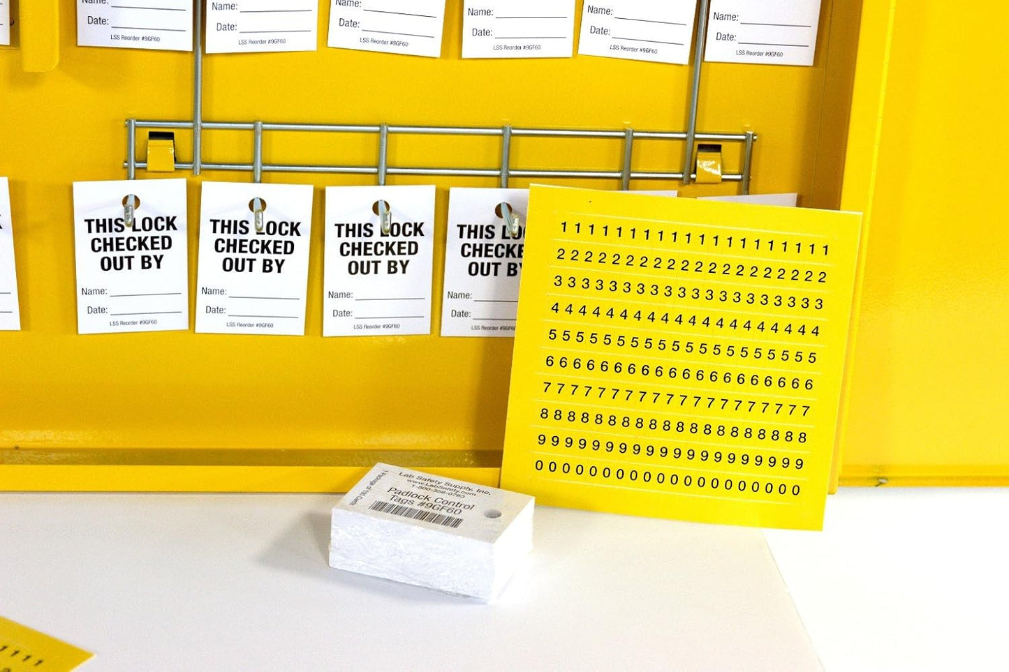 Double Wide Yellow Padlock Control Center for Secure Storage - Windy City Cabinet Lockout Tagout Kit