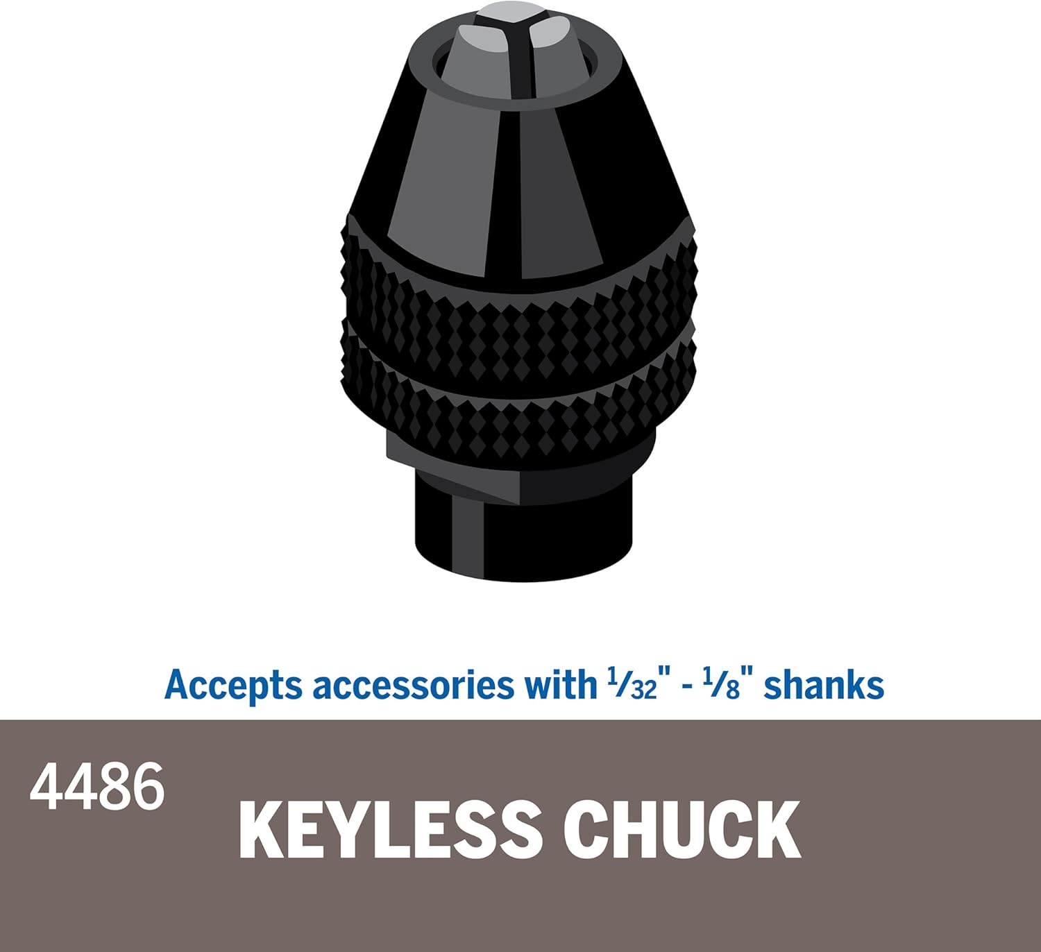 Dremel 4486 Keyless Chuck - Perfect for Rotary Tool Accessories with 1/32” to 1/8” Shank Sizes