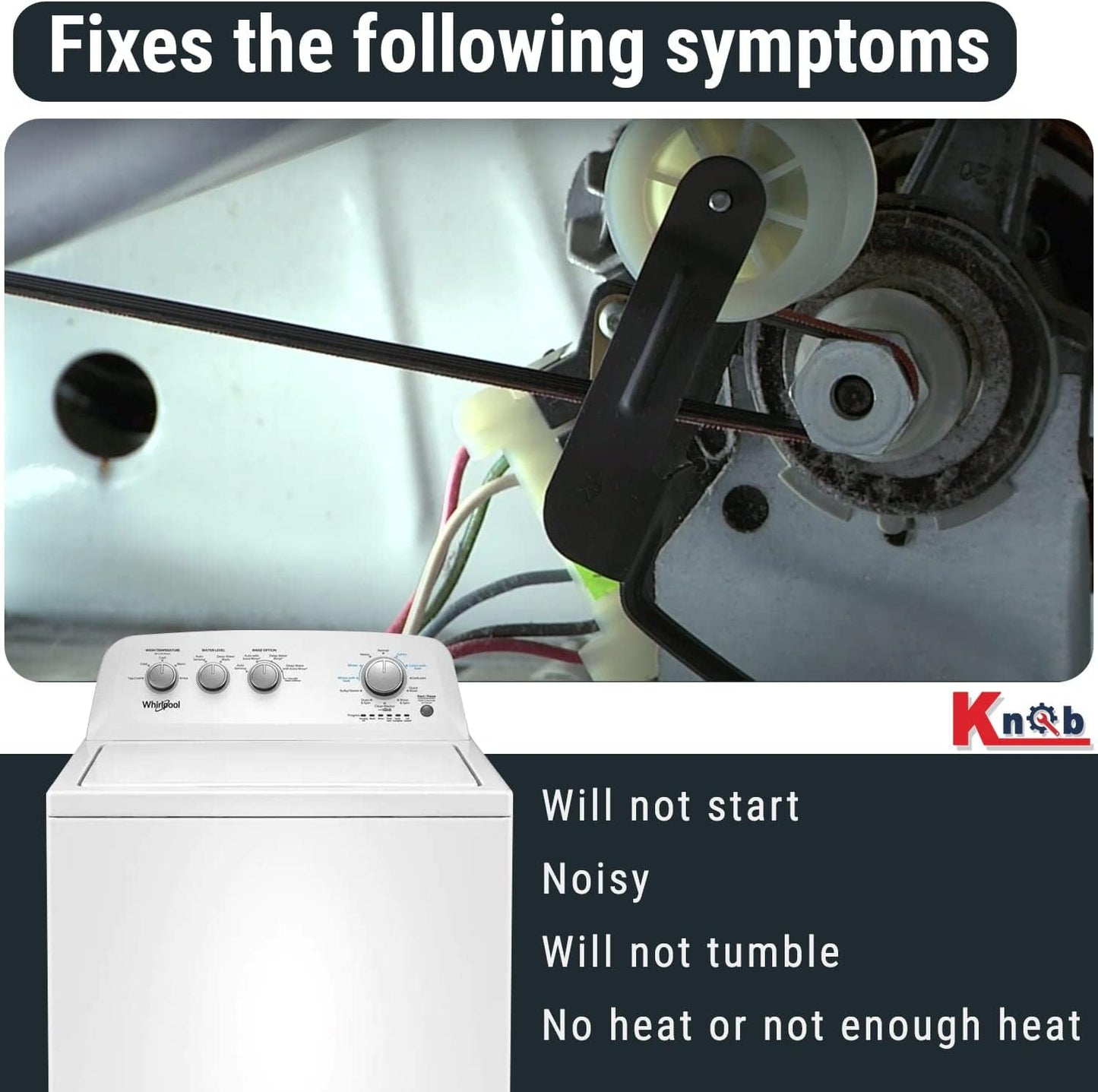 Dryer Repair Kit 4392065 with Belt, Drum Rollers, & Idler Pulley for Whirlpool, Kenmore, Roper, Inglis - Replaces 2014, 587636, 80046