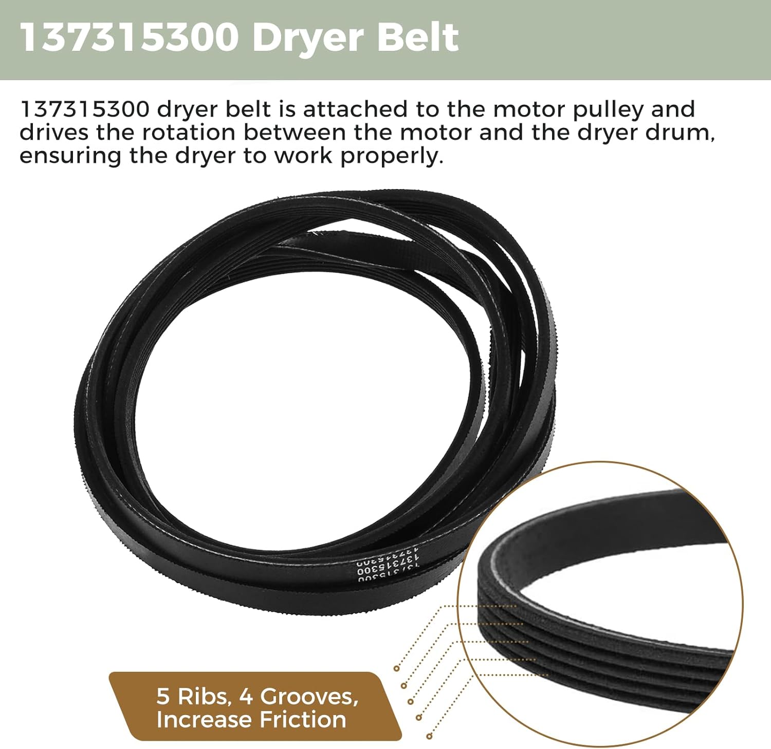 Dryer Repair Kit for Electrolux & Frigidaire - Includes Drum Support Rollers, Belt, and Idler Pulley - MOOTVGOO 134715900, 137315300, 134793500