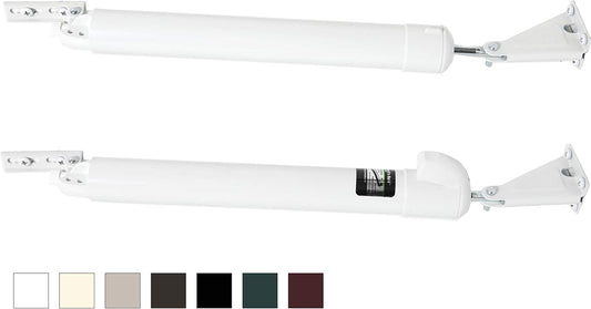 Dual Door Closer System for Medium and Heavy Storm, Screen, & Security Doors - Heavy Duty Touch 'n Hold Smooth - White