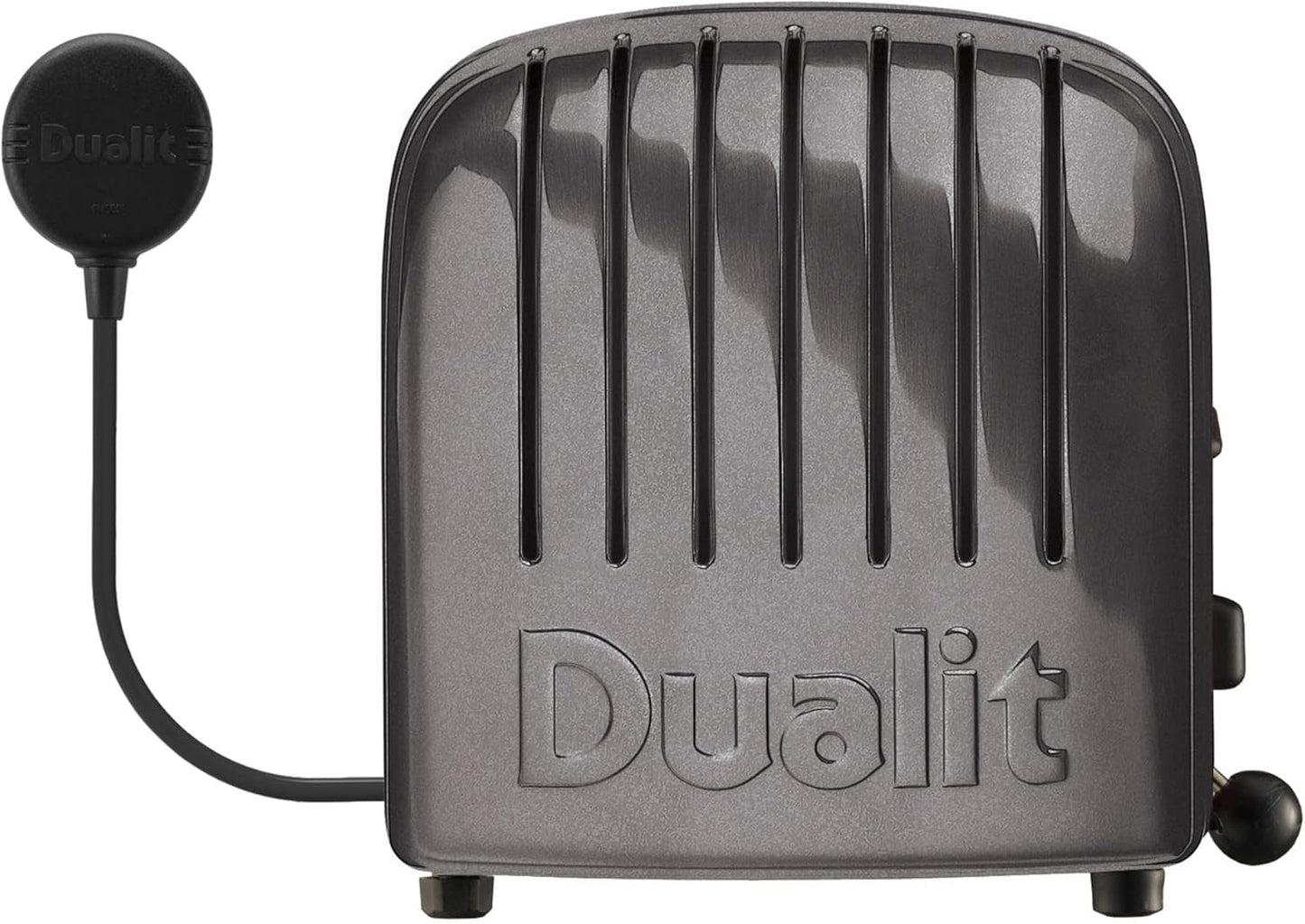 Dualit Classic 2 Slice NewGen Toaster in Stainless Steel with Replaceable ProHeat Elements, Defrost Function, Mechanical Timer, Metallic Charcoal Finish - Hand Built in the UK
