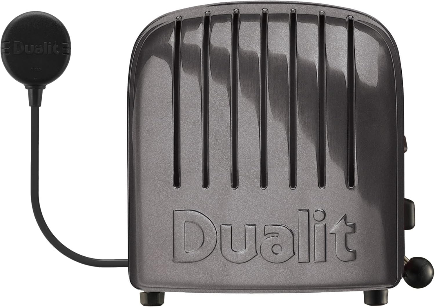 Dualit Classic 2 Slice NewGen Toaster in Stainless Steel with Replaceable ProHeat Elements, Defrost Function, Mechanical Timer, Metallic Charcoal Finish - Hand Built in the UK