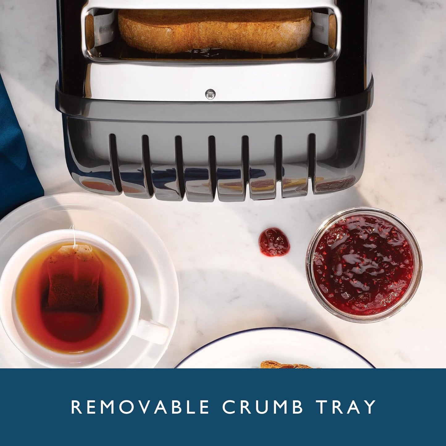 Dualit Classic 2 Slice NewGen Toaster in Stainless Steel with Replaceable ProHeat Elements, Defrost Function, Mechanical Timer, Metallic Charcoal Finish - Hand Built in the UK