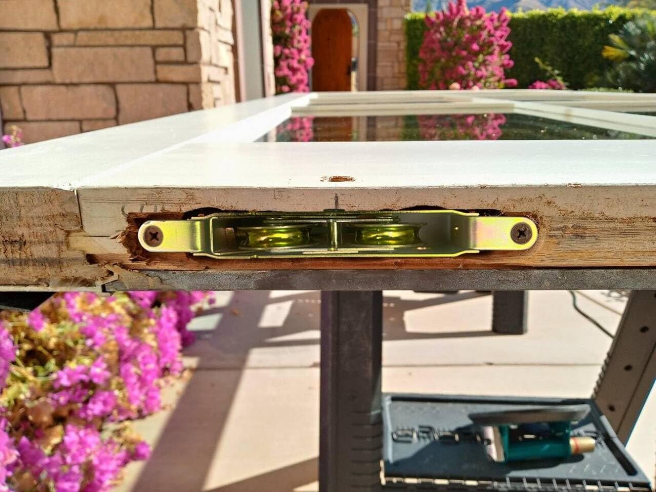 Durable 1-1/4 Inch Steel Ball Wheel Bearing Sliding Patio Door Tandem Roller Assembly - Set of 2