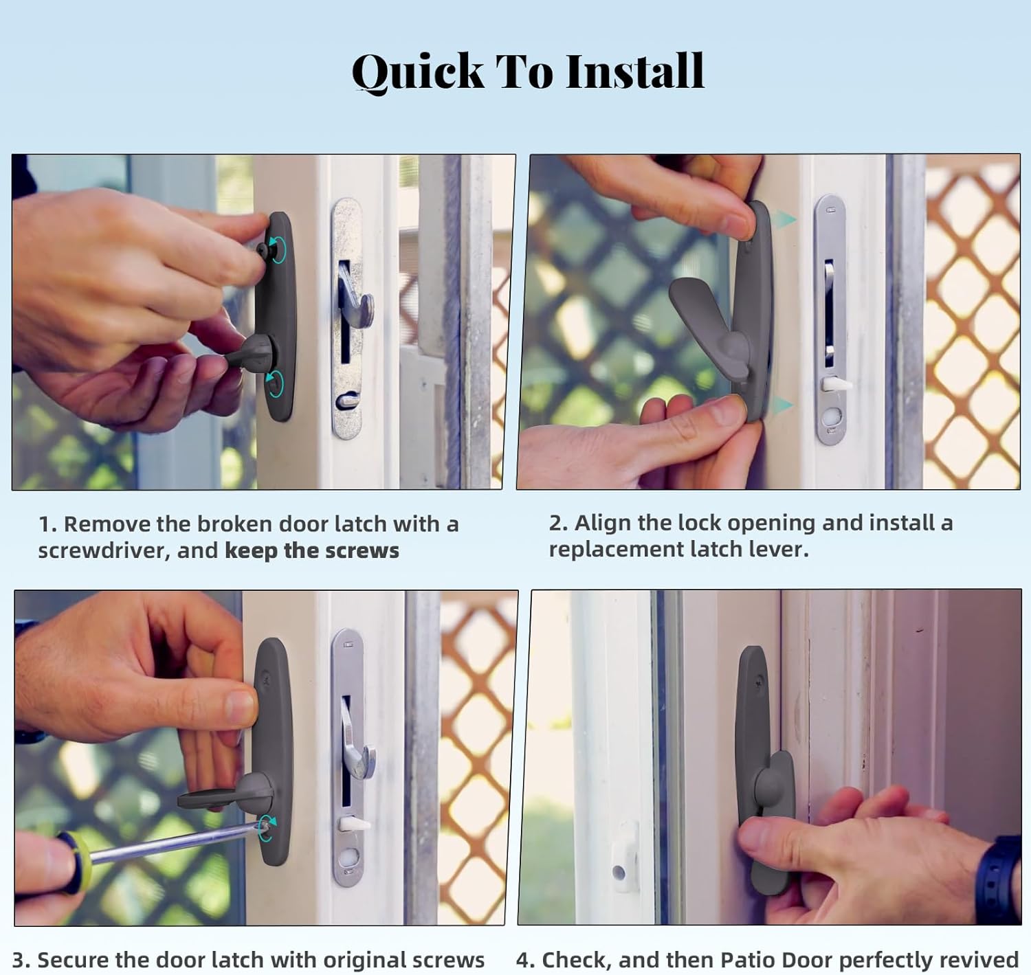 Durable 10-Year Replacement Parts for Andersen Sliding Door Lock in Stone Color
