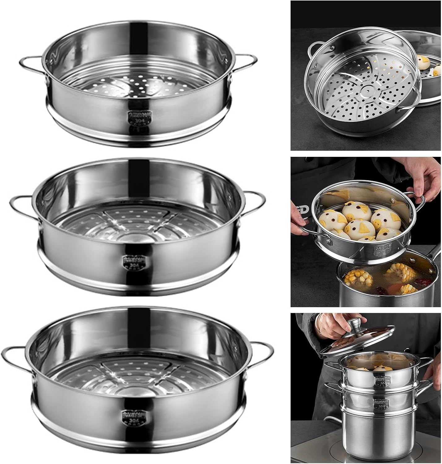 Durable 316 Stainless Steel Steamers for Versatile Cooking in Any Kitchen Setting