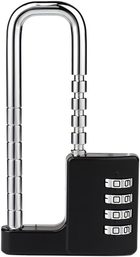 Durable Alloy Gym Locker Padlock with Keyless Resettable Combo - Cluckyu Heavy Duty Security Lock for Sturdy Protection (E-Black)