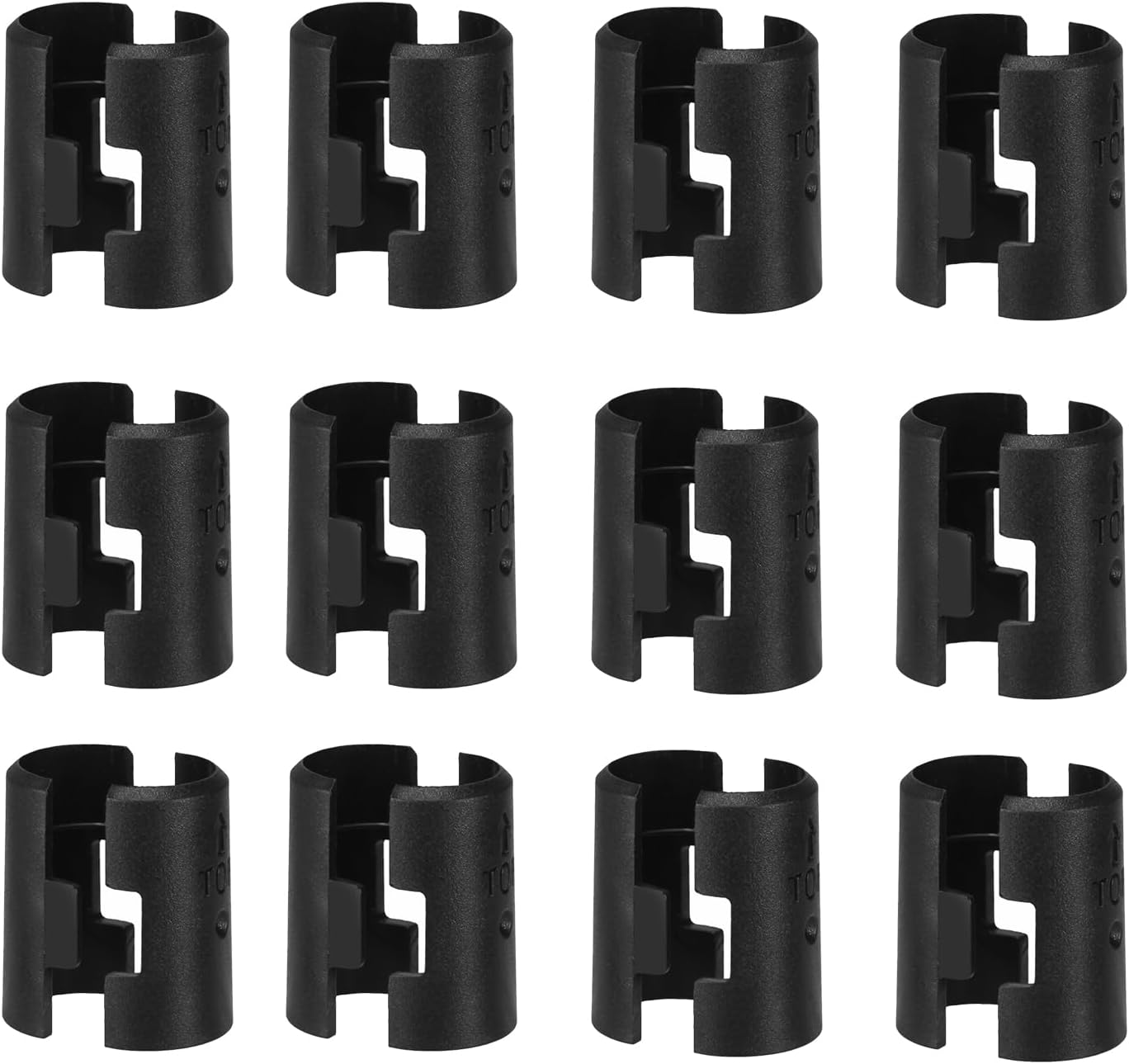 Durable Black Wire Shelf Lock Clips for 3/4" Pipe Shelving System - 24pcs (12 Pairs)
