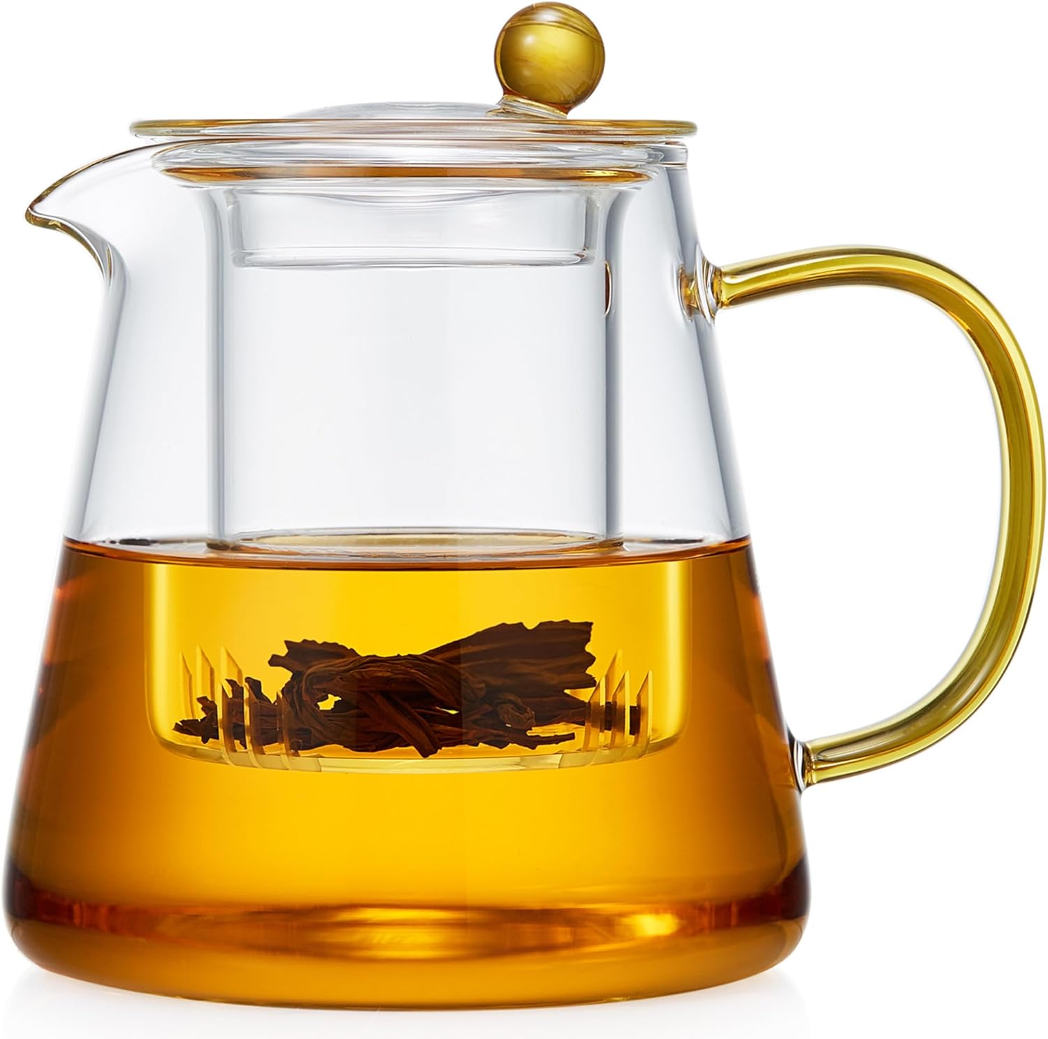 Durable Borosilicate Glass Teapot with Infuser, Heat-Resistant, 25 fl oz, Gas Stovetop Safe