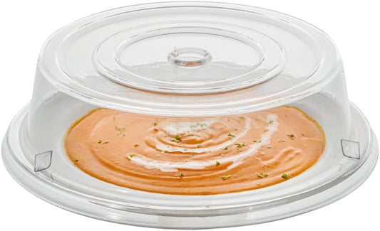 Durable Clear Plastic Cater Tek 10.2 Inch Plate Covers - Set of 10 Shatterproof Dish Covers for 10-Inch Plates - Dishwasher Safe & Heat Resistant up to 210F