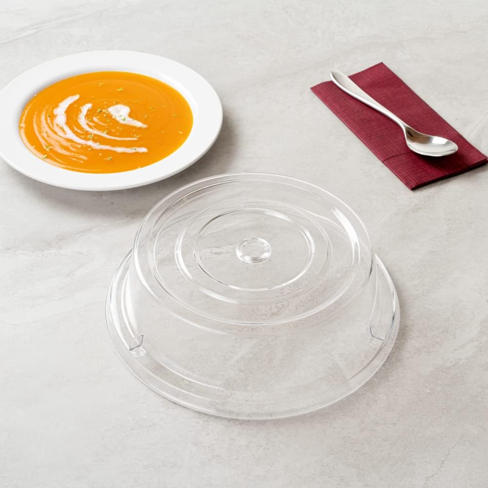 Durable Clear Plastic Cater Tek 10.2 Inch Plate Covers - Set of 10 Shatterproof Dish Covers for 10-Inch Plates - Dishwasher Safe & Heat Resistant up to 210F
