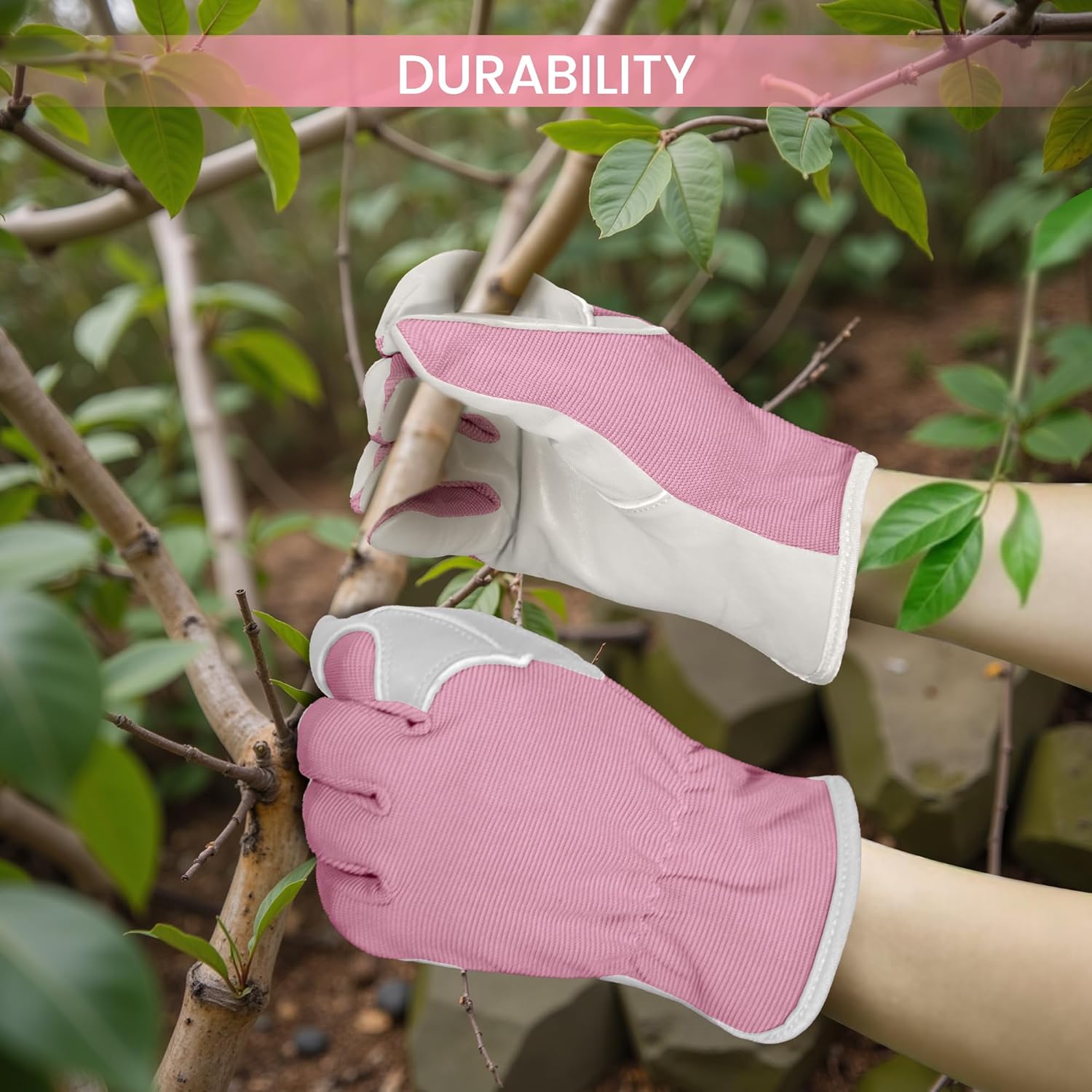 Durable Leather Gardening Gloves for Women and Men - Thorn Proof Yard & Outdoor Work Gloves
