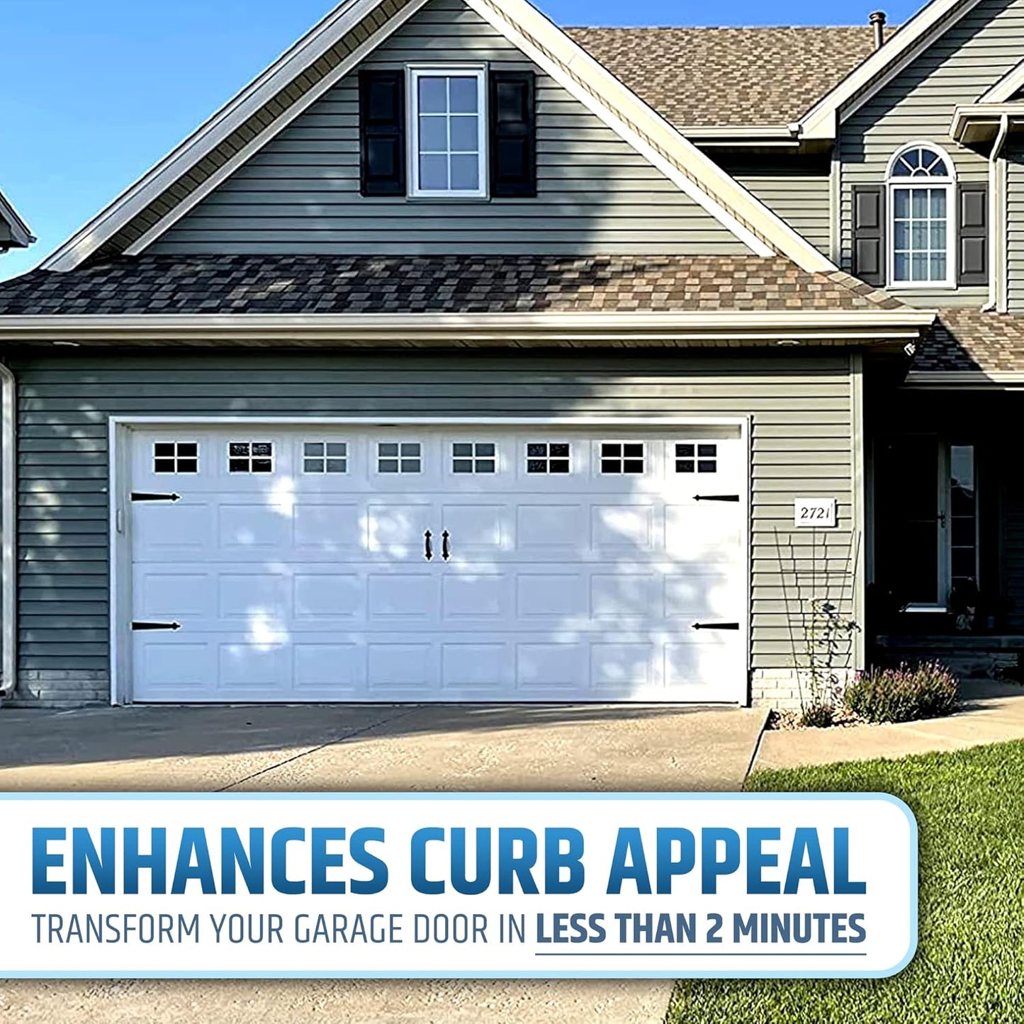 Durable Magnetic Garage Door Hardware Set - 2 Handles + 4 Hinges - Faux Accents Kit for Curb Appeal - Easy to Install & Secure Placement - WildKart