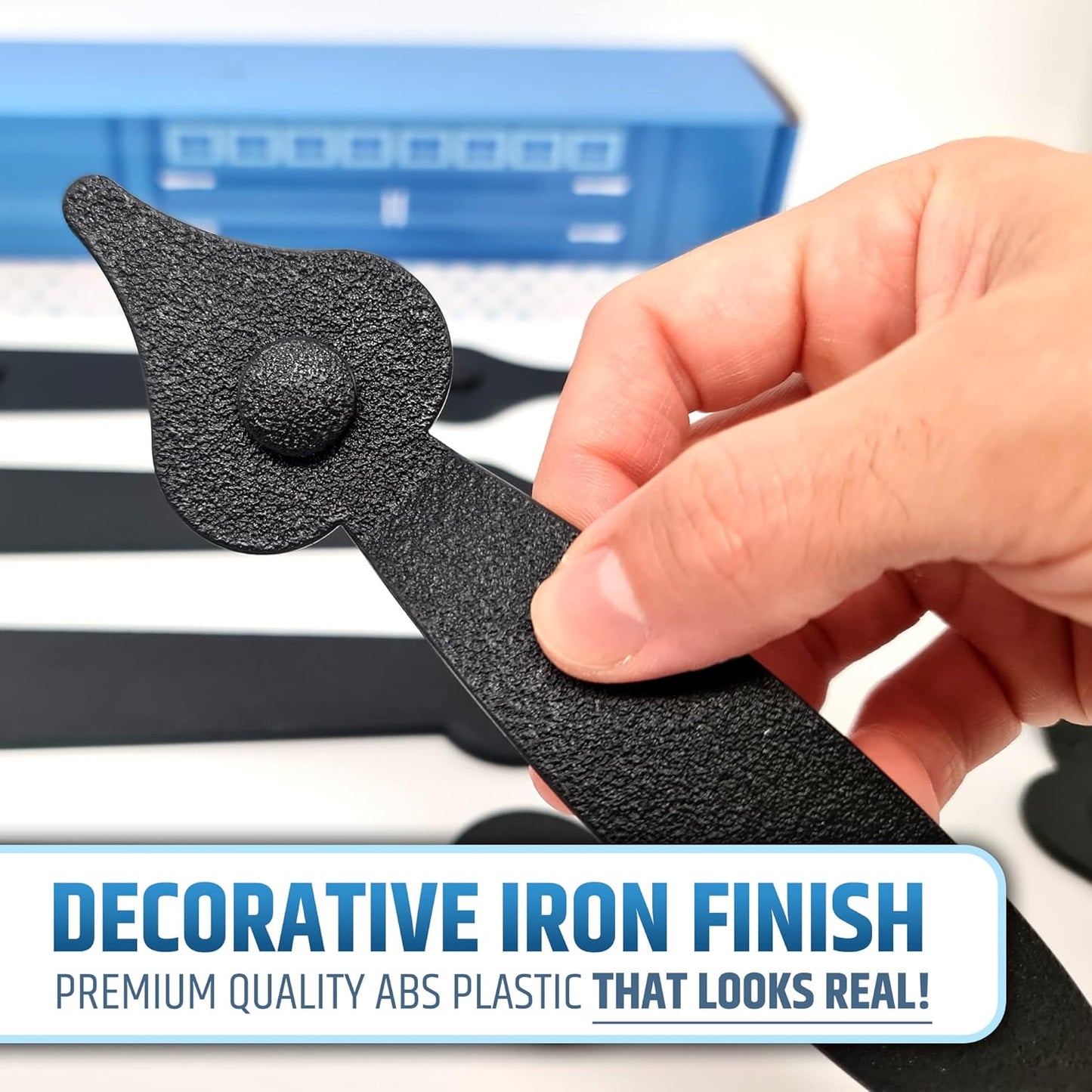 Durable Magnetic Garage Door Hardware Set - 2 Handles + 4 Hinges - Faux Accents Kit for Curb Appeal - Easy to Install & Secure Placement - WildKart