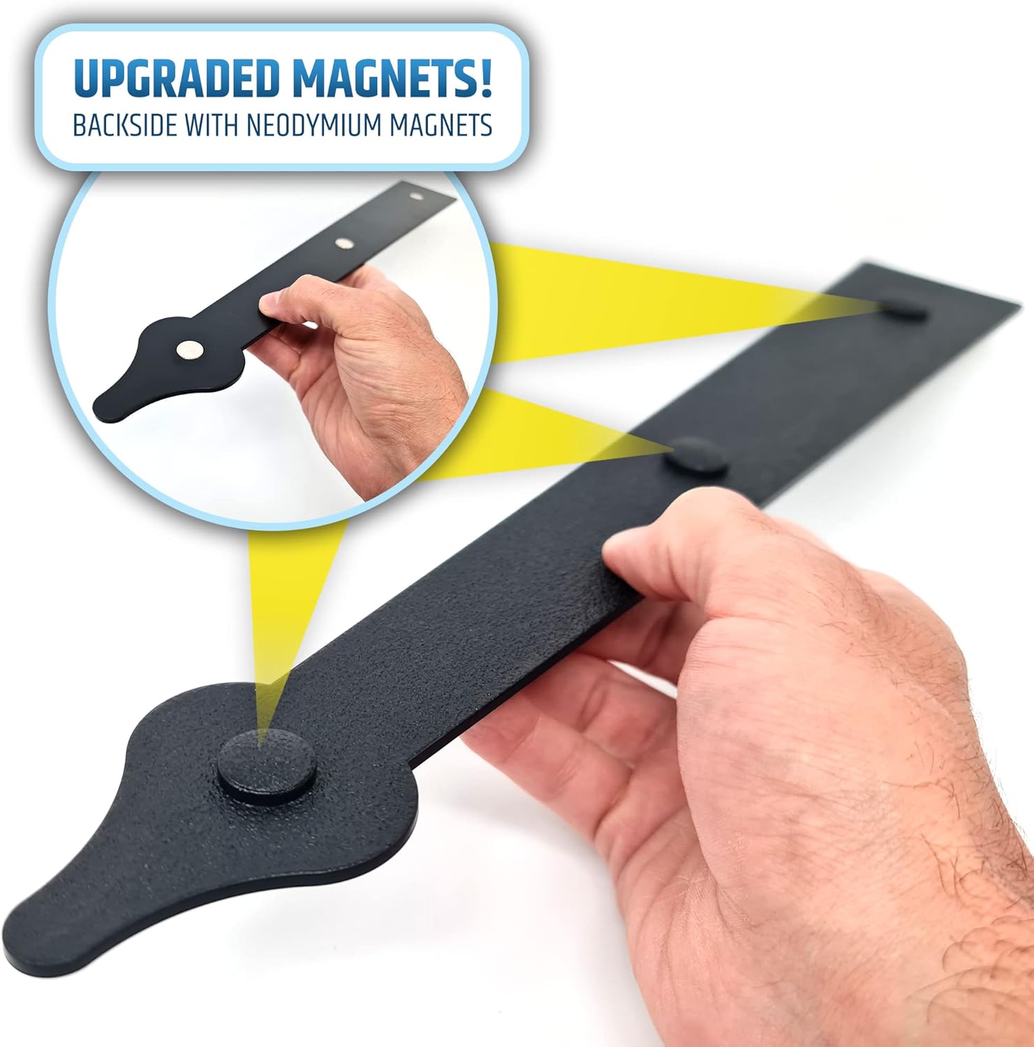 Durable Magnetic Garage Door Hardware Set - 2 Handles + 4 Hinges - Faux Accents Kit for Curb Appeal - Easy to Install & Secure Placement - WildKart