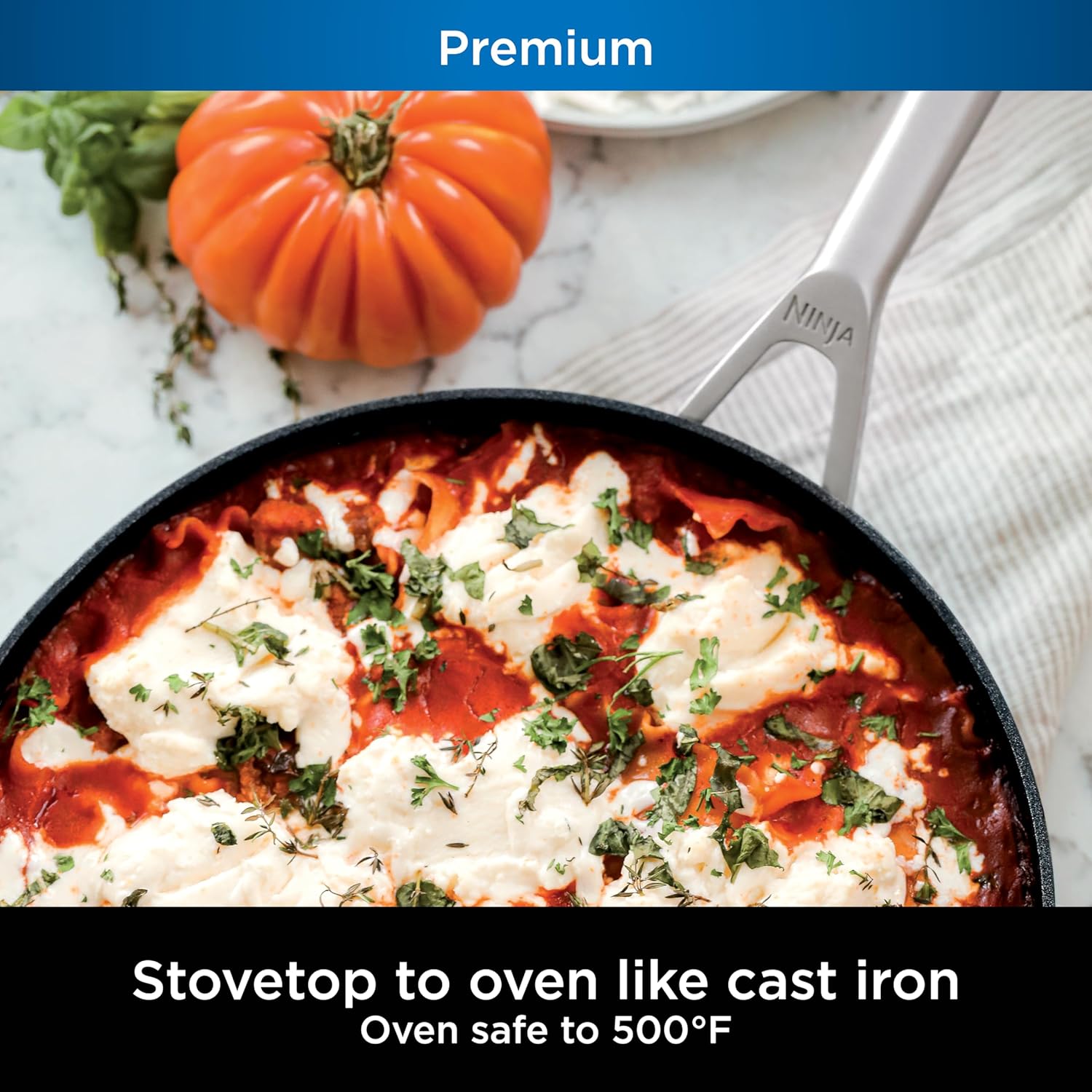 Durable Nonstick Ninja Foodi Fry Pan - 10.25 Inch, Hard-Anodized, Oven Safe to 500°F