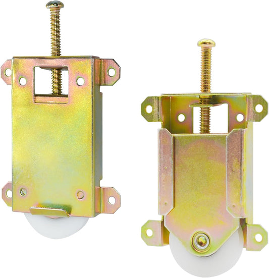 Durable POM Sliding Mirror Closet Door Rollers Replacement for Contractors Part #W8020C, 1-1/2" Concaved Ball Bearing Wheel, 2 Pack - WildKart
