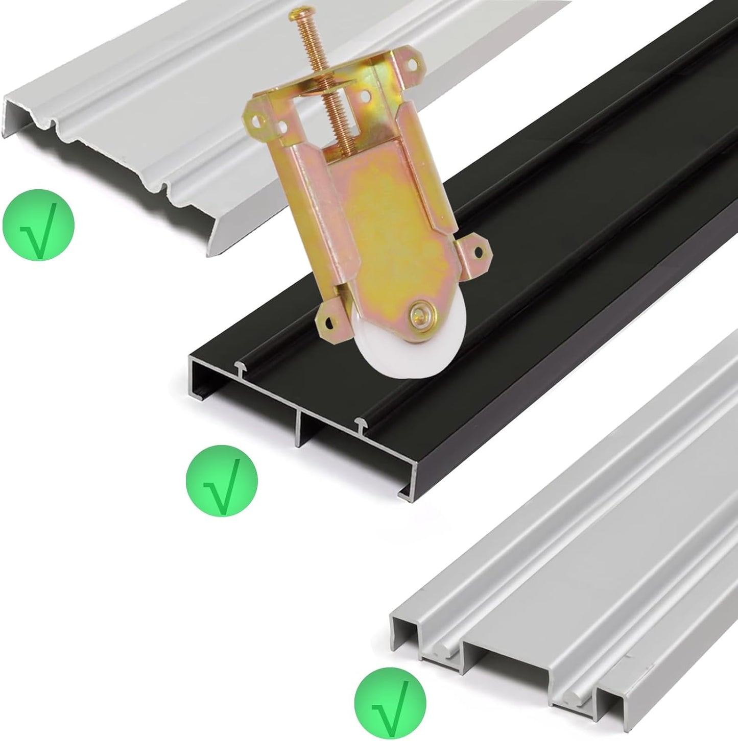 Durable POM Sliding Mirror Closet Door Rollers Replacement for Contractors Part #W8020C, 1-1/2" Concaved Ball Bearing Wheel, 2 Pack - WildKart