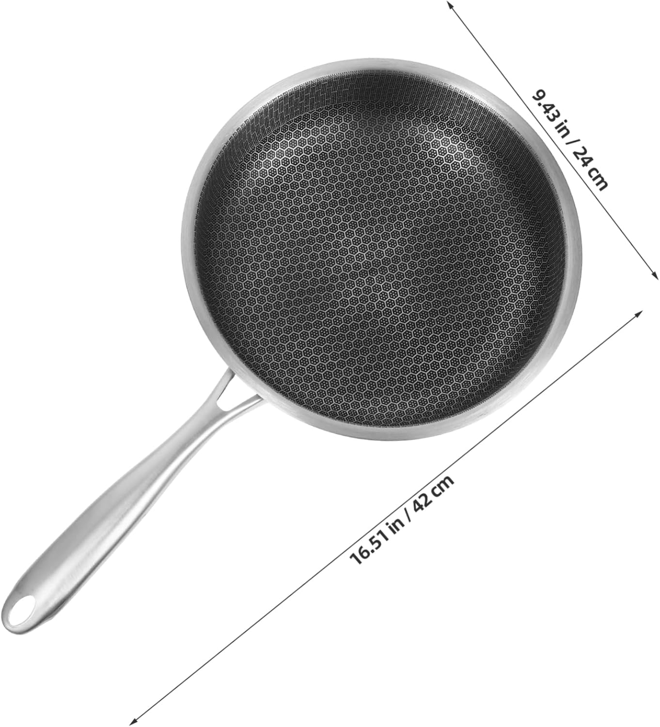 Durable Stainless Steel Frying Pan Skillet for Cooking Eggs on Stove Top - Ideal Kitchen Pan for Everyday Breakfast Needs