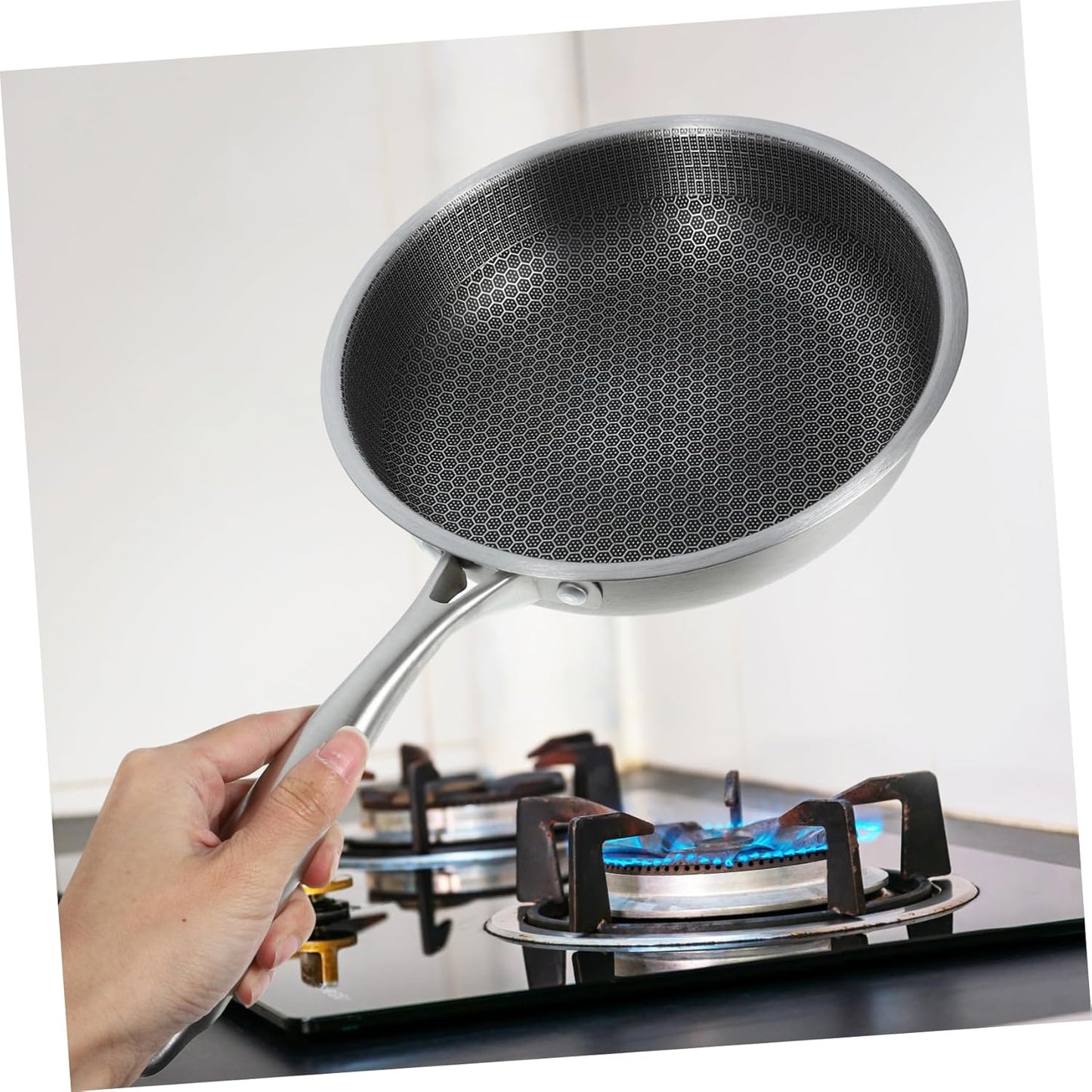 Durable Stainless Steel Frying Pan Skillet for Cooking Eggs on Stove Top - Ideal Kitchen Pan for Everyday Breakfast Needs