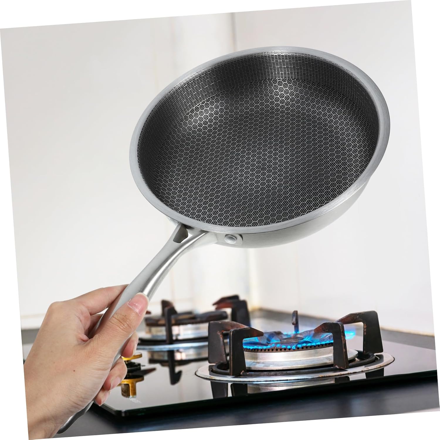 Durable Stainless Steel Frying Pan Skillet for Cooking Eggs on Stove Top - Ideal Kitchen Pan for Everyday Breakfast Needs
