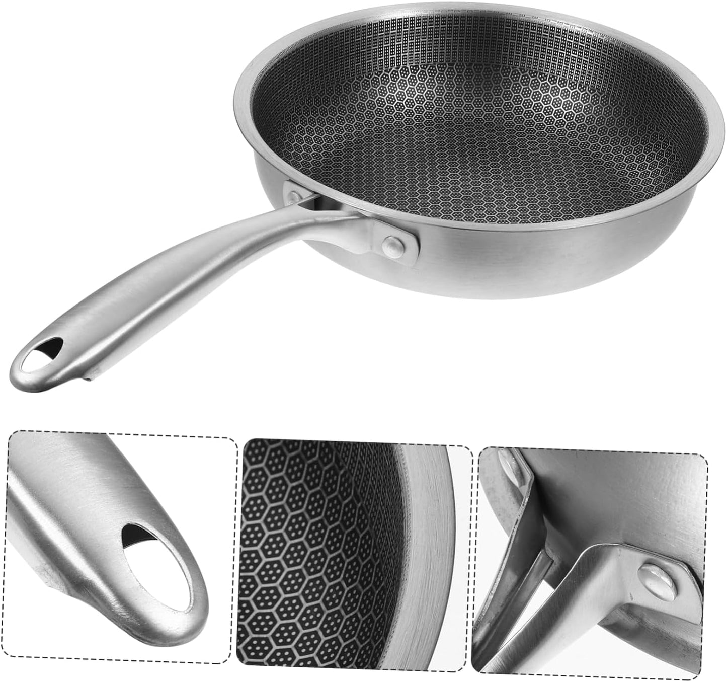 Durable Stainless Steel Frying Pan Skillet for Cooking Eggs on Stove Top - Ideal Kitchen Pan for Everyday Breakfast Needs