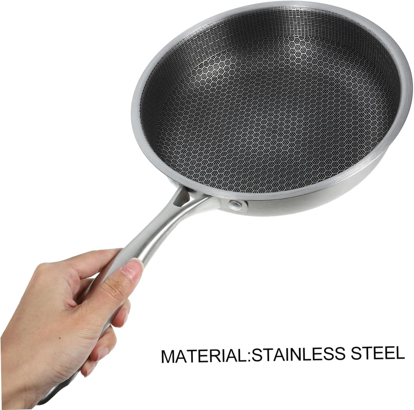 Durable Stainless Steel Frying Pan Skillet for Cooking Eggs on Stove Top - Ideal Kitchen Pan for Everyday Breakfast Needs