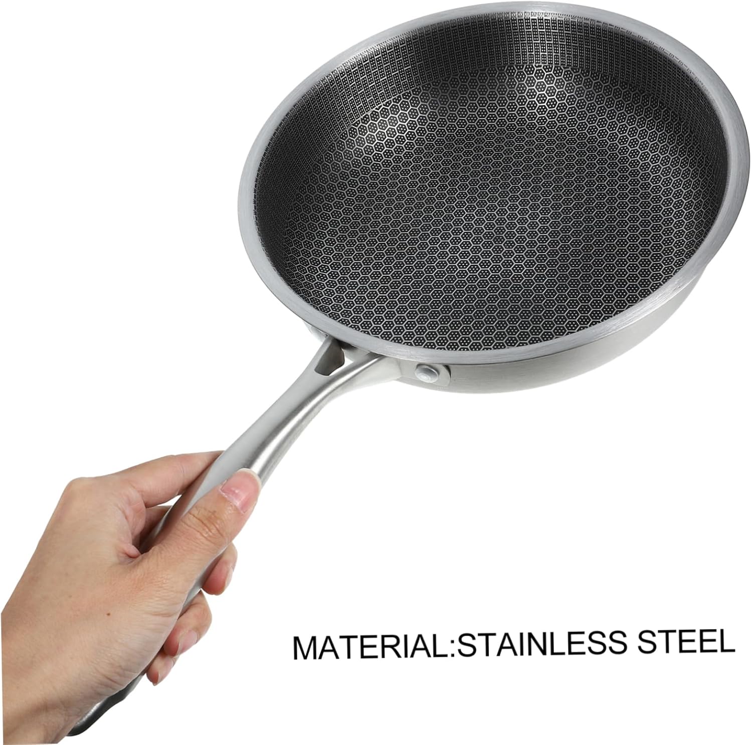 Durable Stainless Steel Frying Pan Skillet for Cooking Eggs on Stove Top - Ideal Kitchen Pan for Everyday Breakfast Needs