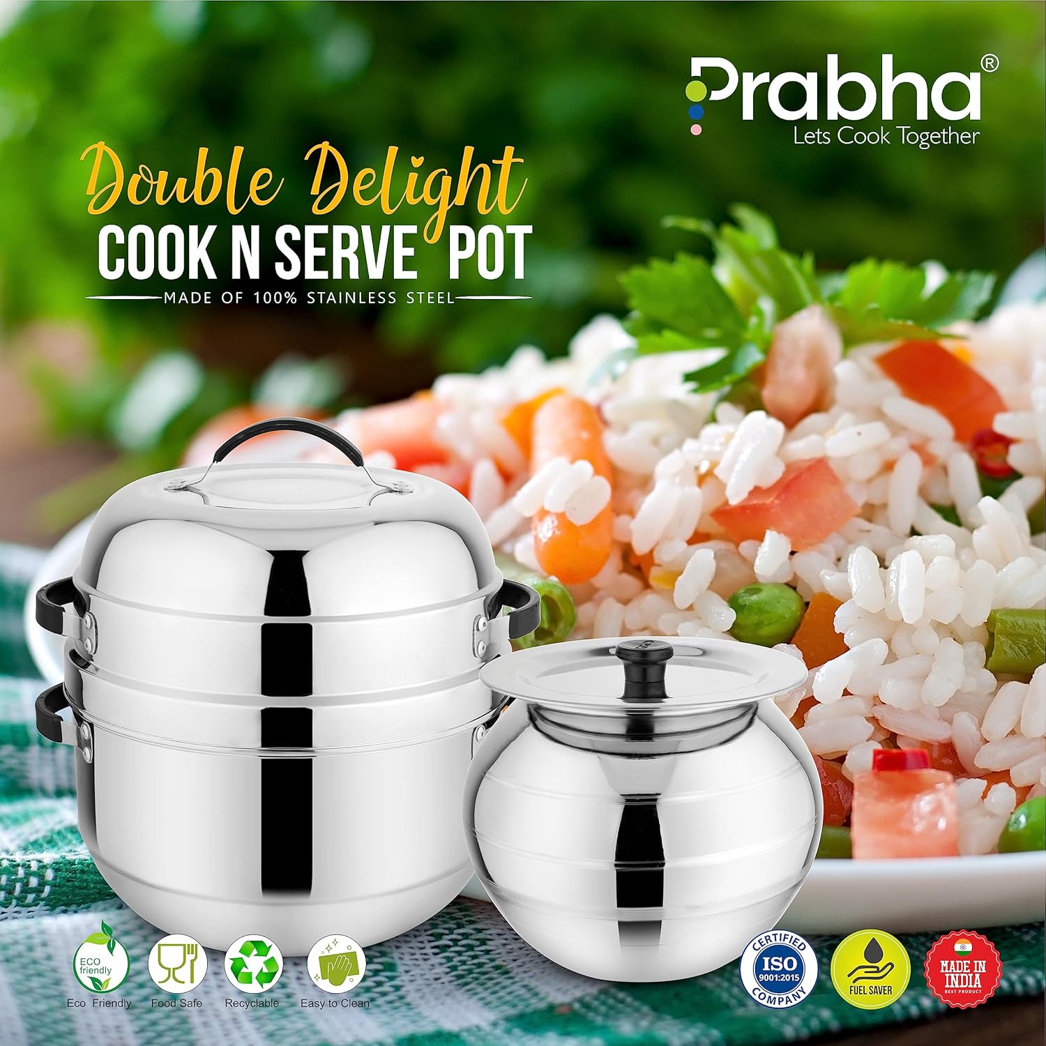 Durable Stainless Steel Idli Maker & Rice Cooker - Fast Heating, 4 Plate Capacity