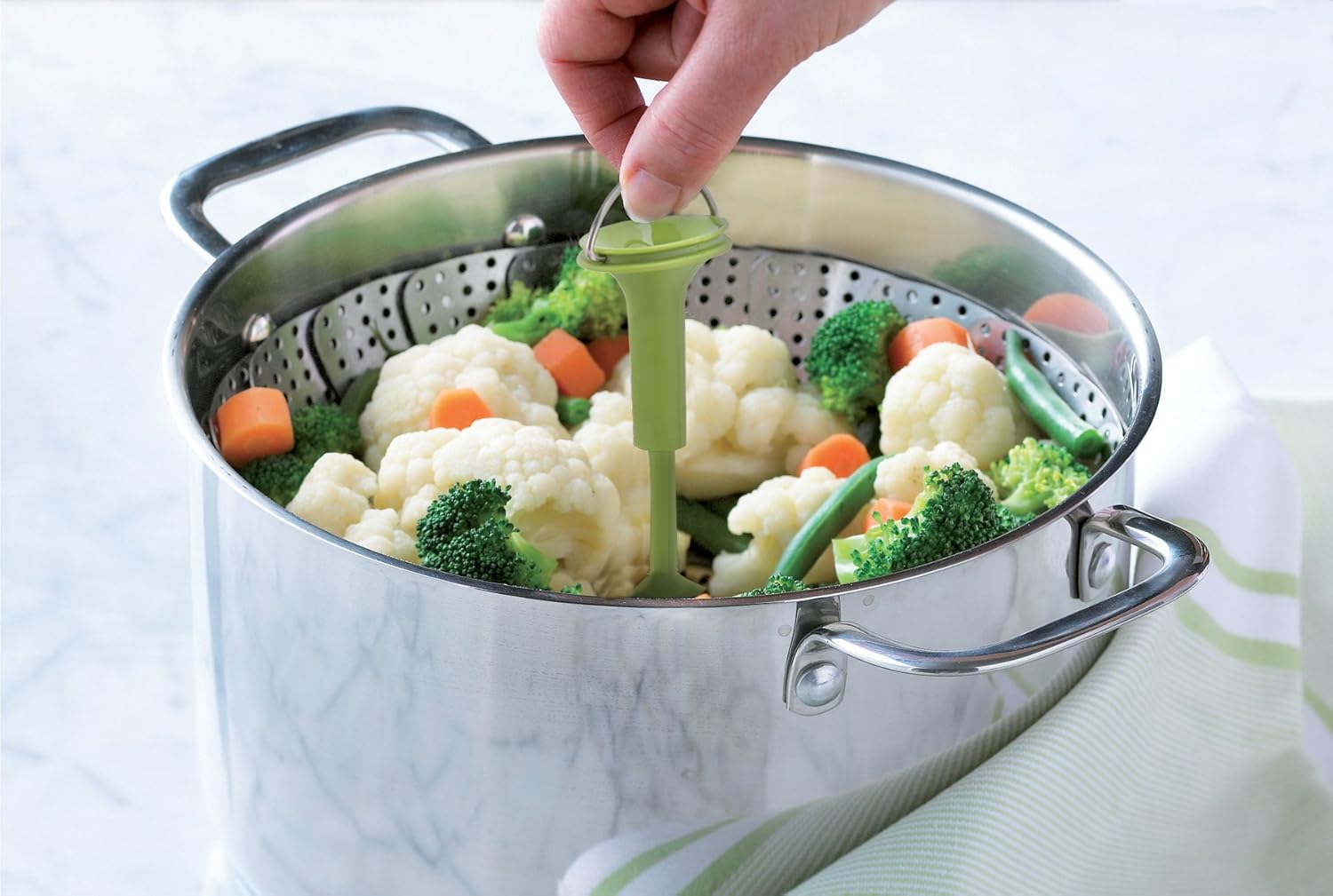 Durable Trudeau Stainless Steel Vegetable Steamer for Healthy Cooking