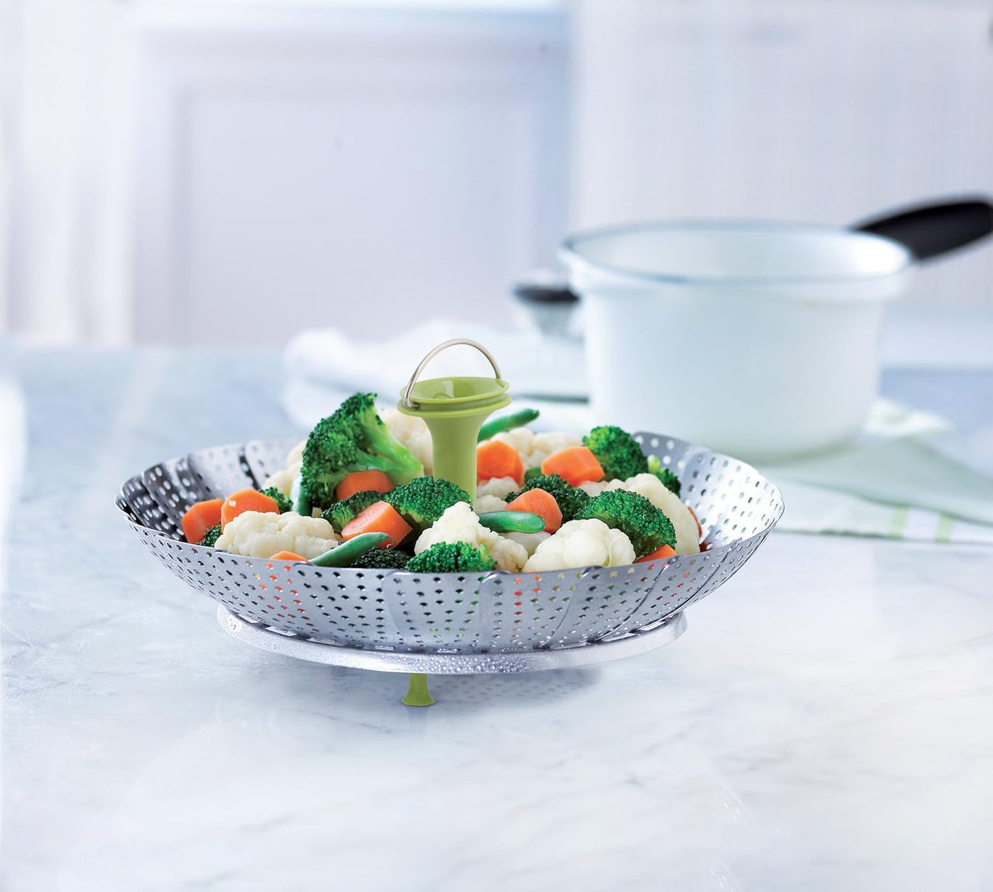 Durable Trudeau Stainless Steel Vegetable Steamer for Healthy Cooking