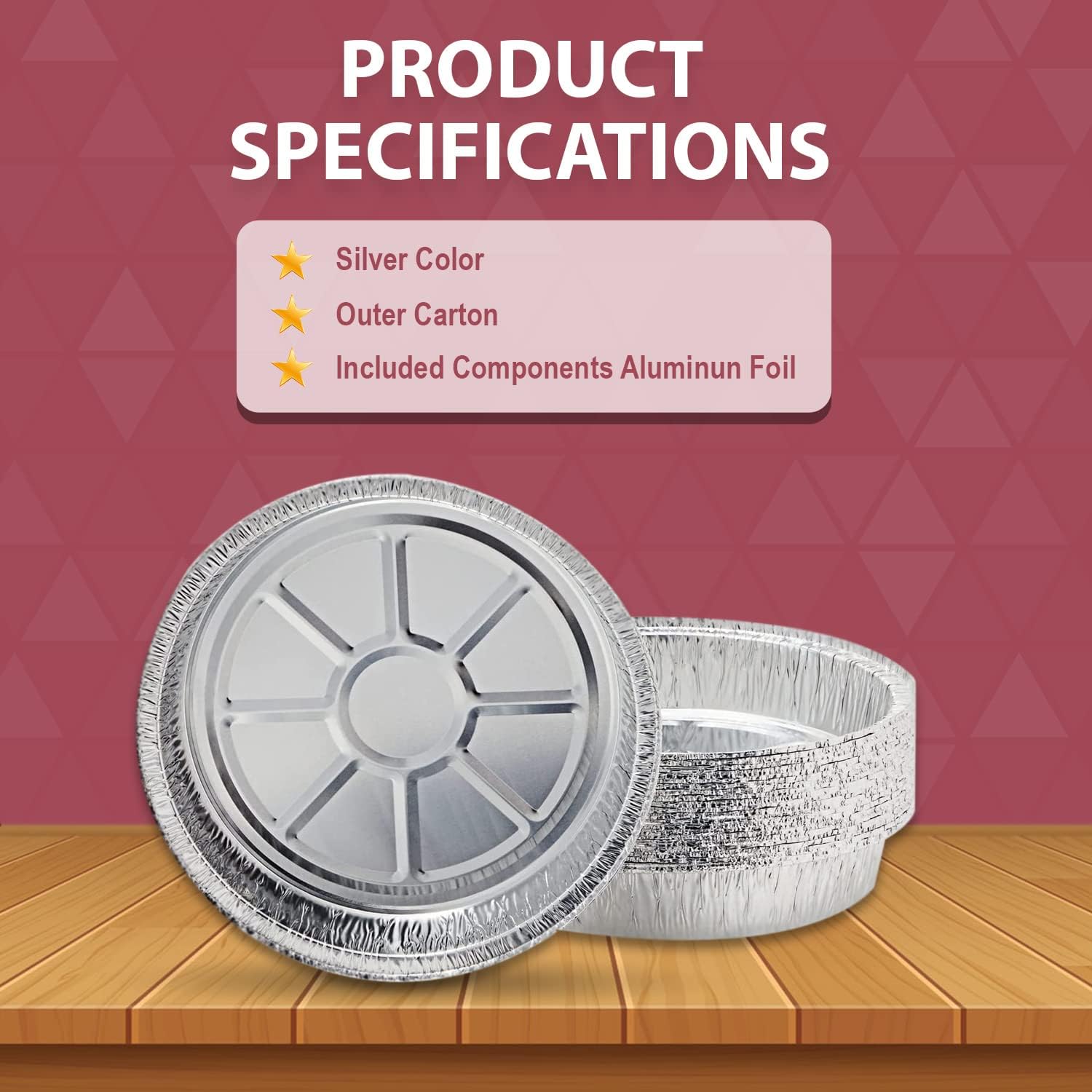 D&W Fine Pack PerformancePak Hemmed Edge Aluminum Pan Silver 46.2 oz 8.94" Diameter x 1.66" Depth 500/Case