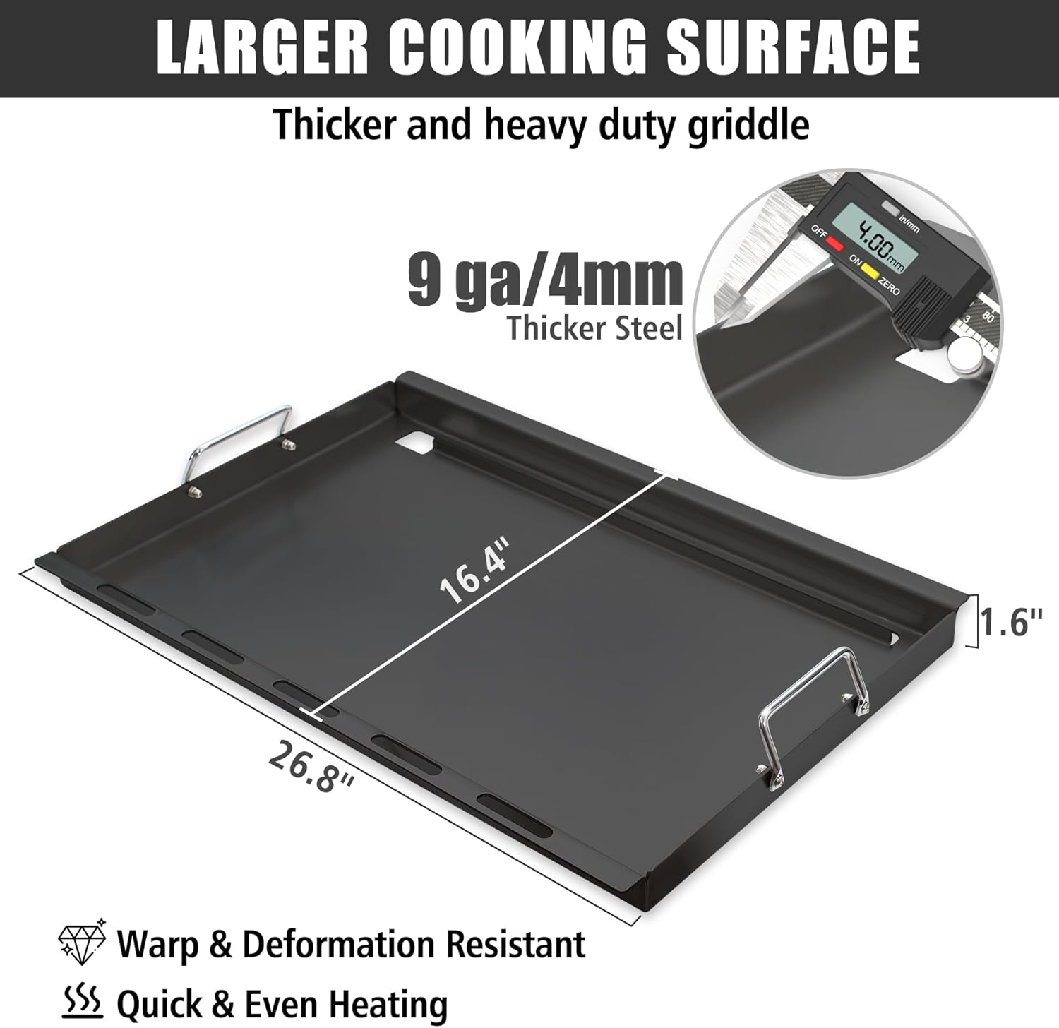 Dyna Glo Grill Parts DGF493BNP DGH474CRP Griddle Inserts - Carbon Steel Flat Top Griddle for DGB494SPB DGB495SDP-D DGB495SPD
