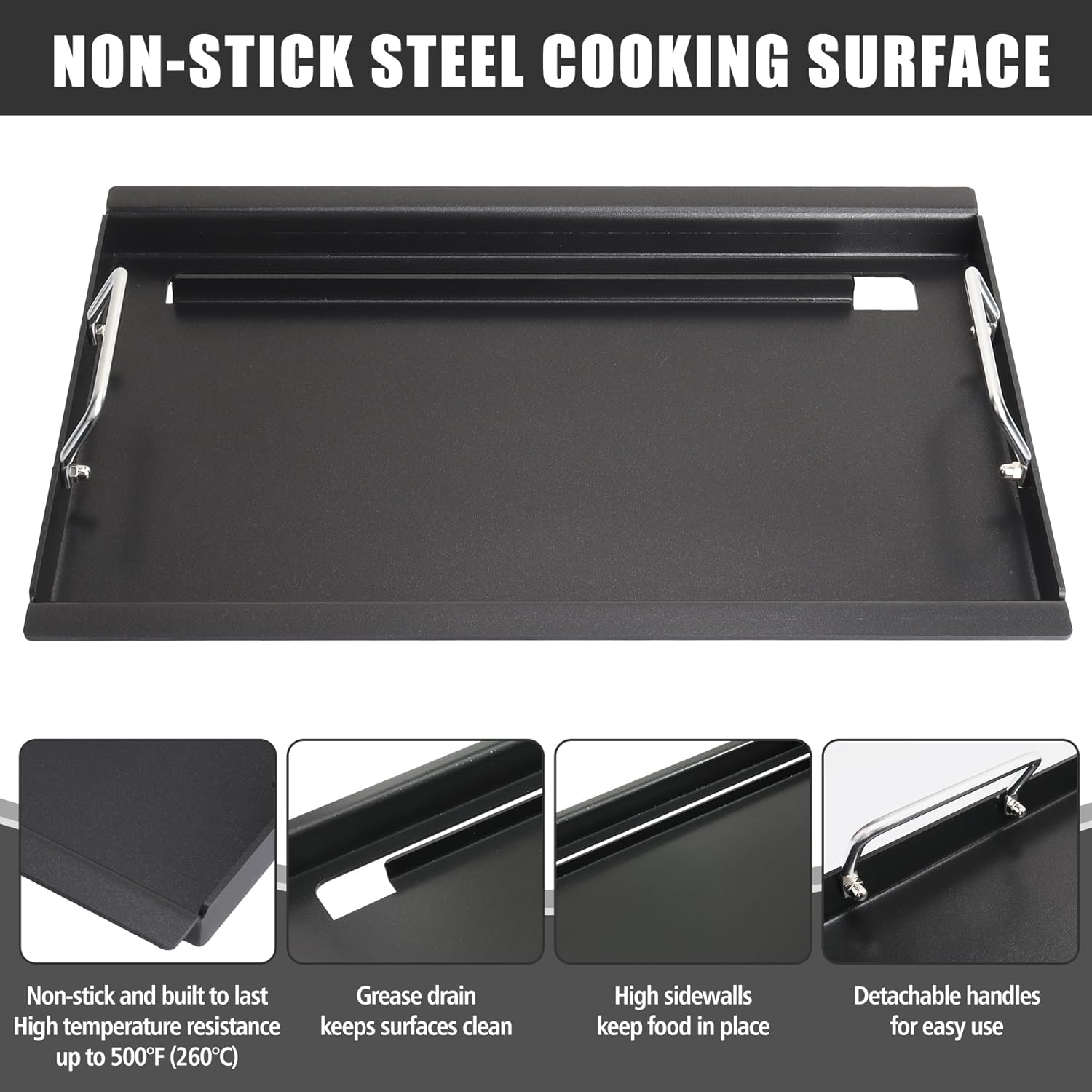 Dyna Glo Grill Parts DGF493BNP DGH474CRP Griddle Inserts - Carbon Steel Flat Top Griddle for DGB494SPB DGB495SDP-D DGB495SPD