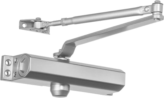 Dynasty Hardware Commercial Grade Size 4 Spring Hydraulic Automatic Door Closer - Series 4000, Sprayed Aluminum Finish