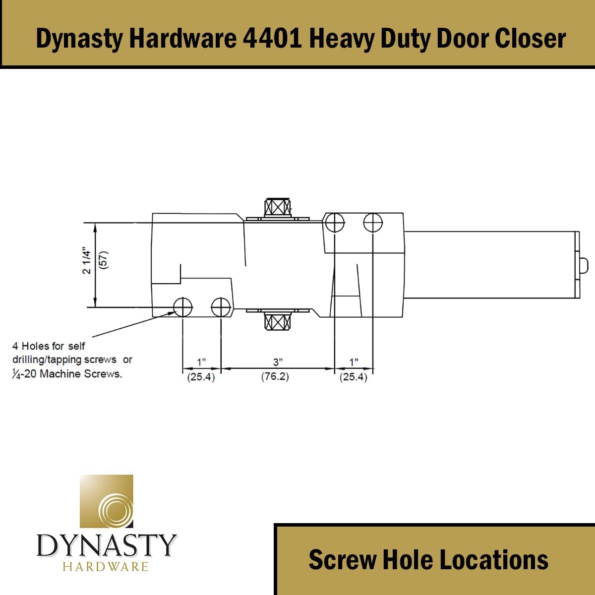 Dynasty Hardware Door Closer Heavy Duty Commercial Grade Hydraulic Adjustable Spring Door Closer Series 4401 Meets ADA Sprayed Aluminum Finish - WildKart
