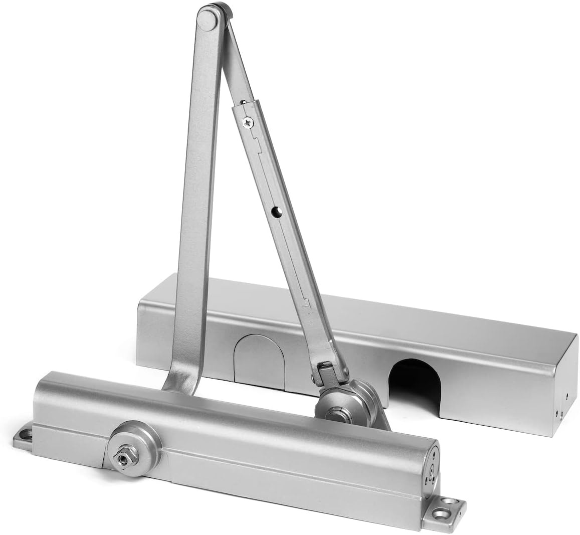 Dynasty Hardware Series 8500-HO Hold Open Door Closer - Heavy Duty Commercial Grade Hydraulic Spring Closer - Sprayed Aluminum Finish